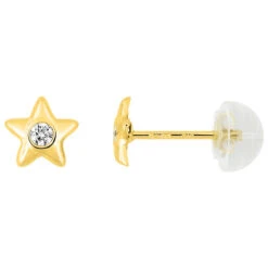 Boucles D'oreilles étoiles Zirconum - Puces - Or Jaune 9ct 9 Boucles D'oreilles étoiles Zirconum - Puces - Or Jaune 9ct -Mikado Soldes Magasin 29SP99JZ product