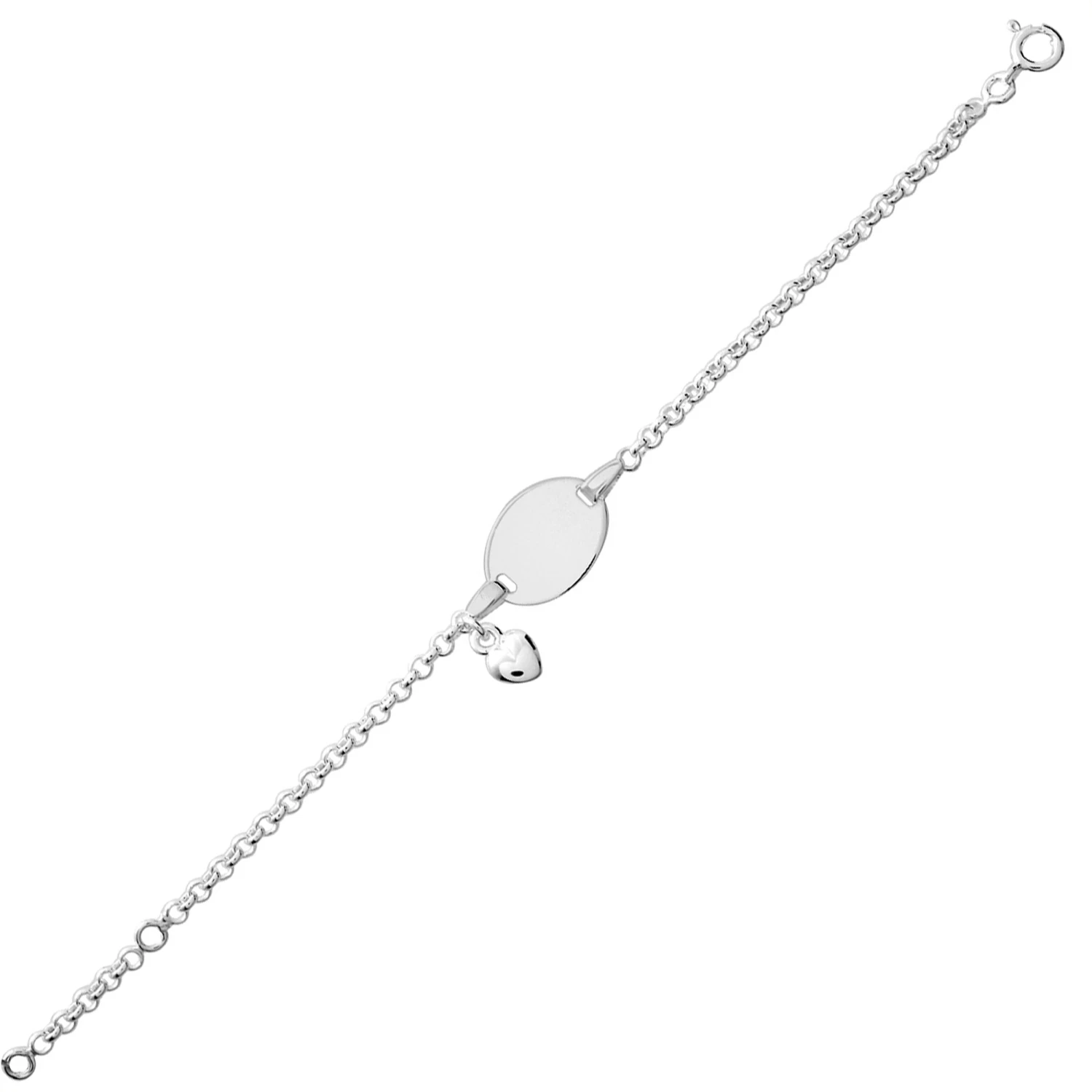 Gourmette Bébé Forçat Coeur - Argent Massif 4 Gourmette Bébé Forçat Coeur - Argent Massif – Image 2