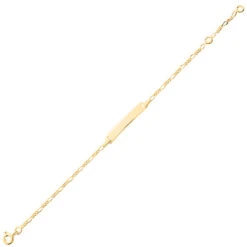 Gourmette Bébé Cheval Alternée Triple- Or Jaune 9ct -Mikado Soldes Magasin 630010 product