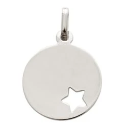 Médaille étoile Ajourée - Or Blanc 9ct