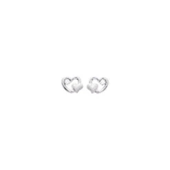 Boucles D'oreilles Coeur- Puces - Or Blanc 18ct -Mikado Soldes Magasin 8000GRZ product