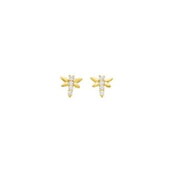 Boucles D'oreilles Libellule - Puces - Or Jaune 18ct -Mikado Soldes Magasin 8218Z product