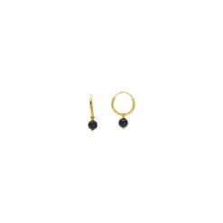Boucles D'oreilles Perles Noire - Créoles - Or Jaune 9ct -Mikado Soldes Magasin 9K2651109 copie product
