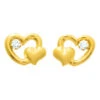 Boucles D'oreilles Coeurs Ajourés - Puces - Or Jaune 9ct -Mikado Soldes Magasin 9K8000Z mini product