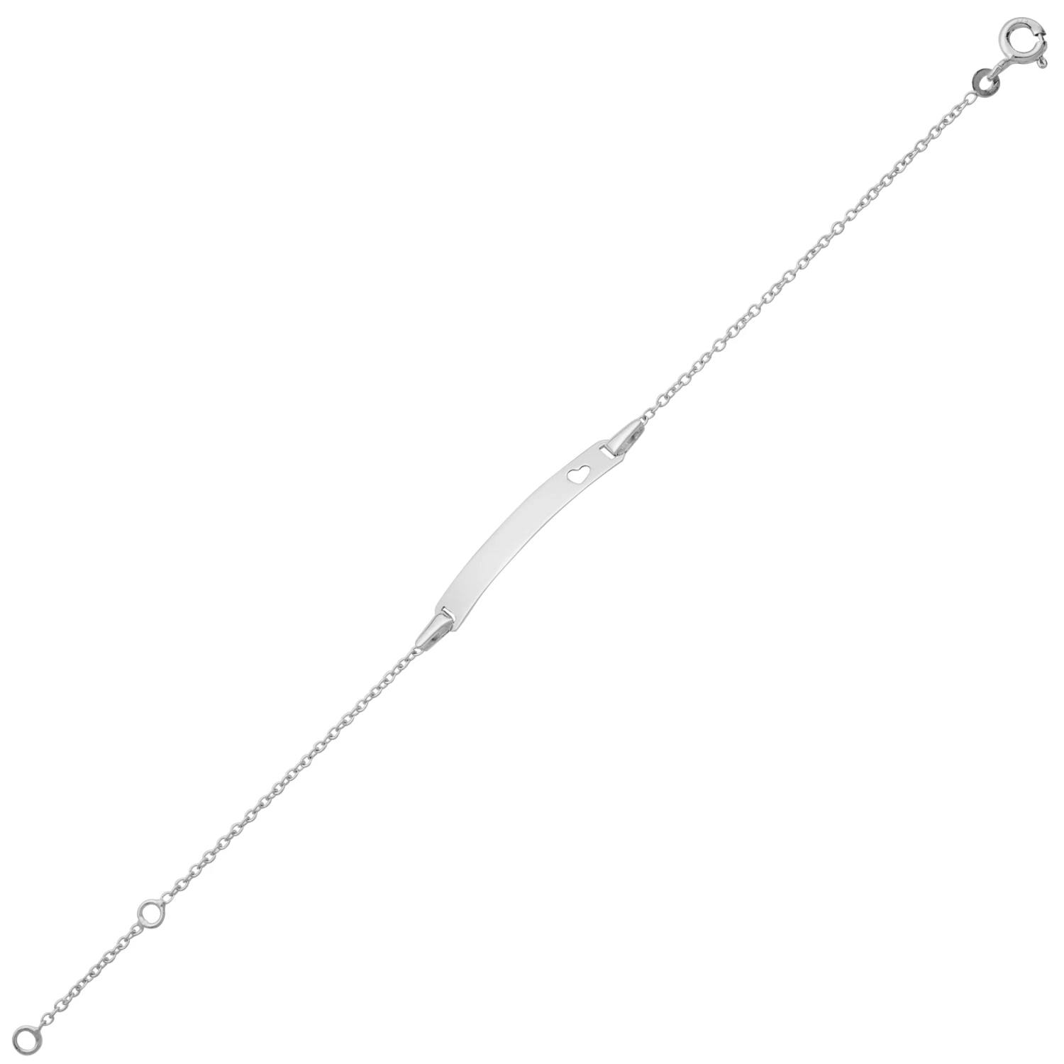 Gourmette Bébé Coeur Ajouré - Or Blanc 9ct 5 Gourmette Bébé Coeur Ajouré - Or Blanc 9ct – Image 3