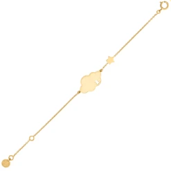 Gourmette Bébé Nuage étoile LuluCastagnette - Or Jaune 9ct -Mikado Soldes Magasin B20315 product