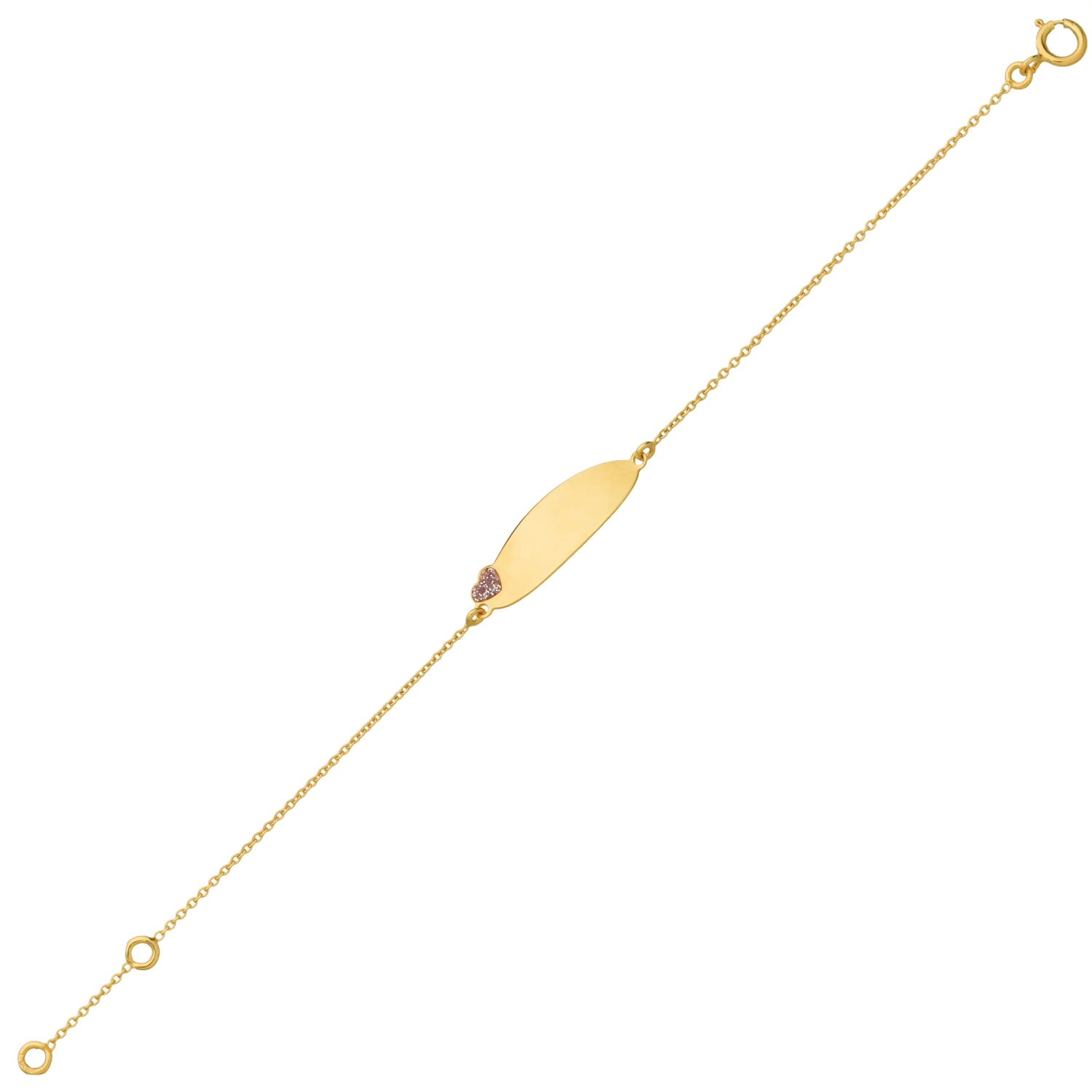 Gourmette Bébé Coeur Rose - Or Jaune 9ct 4 Gourmette Bébé Coeur Rose - Or Jaune 9ct – Image 2