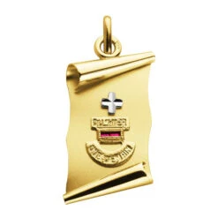 Médaille D'amour Parchemin - Or Jaune 18ct & Rubis