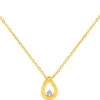 Collier Pendentif Goutte - Diamant & Or Jaune 9ct
