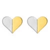 Boucles D'oreilles Coeurs - Puces - Or Jaune Et Or Blanc 9ct -Mikado Soldes Magasin bo coeurS12 27001 product