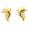 Boucles D'oreilles Dauphins Zirconium - Puce - Or Jaune 9ct -Mikado Soldes Magasin bo dauphin orjaune 9K8347Z mini product