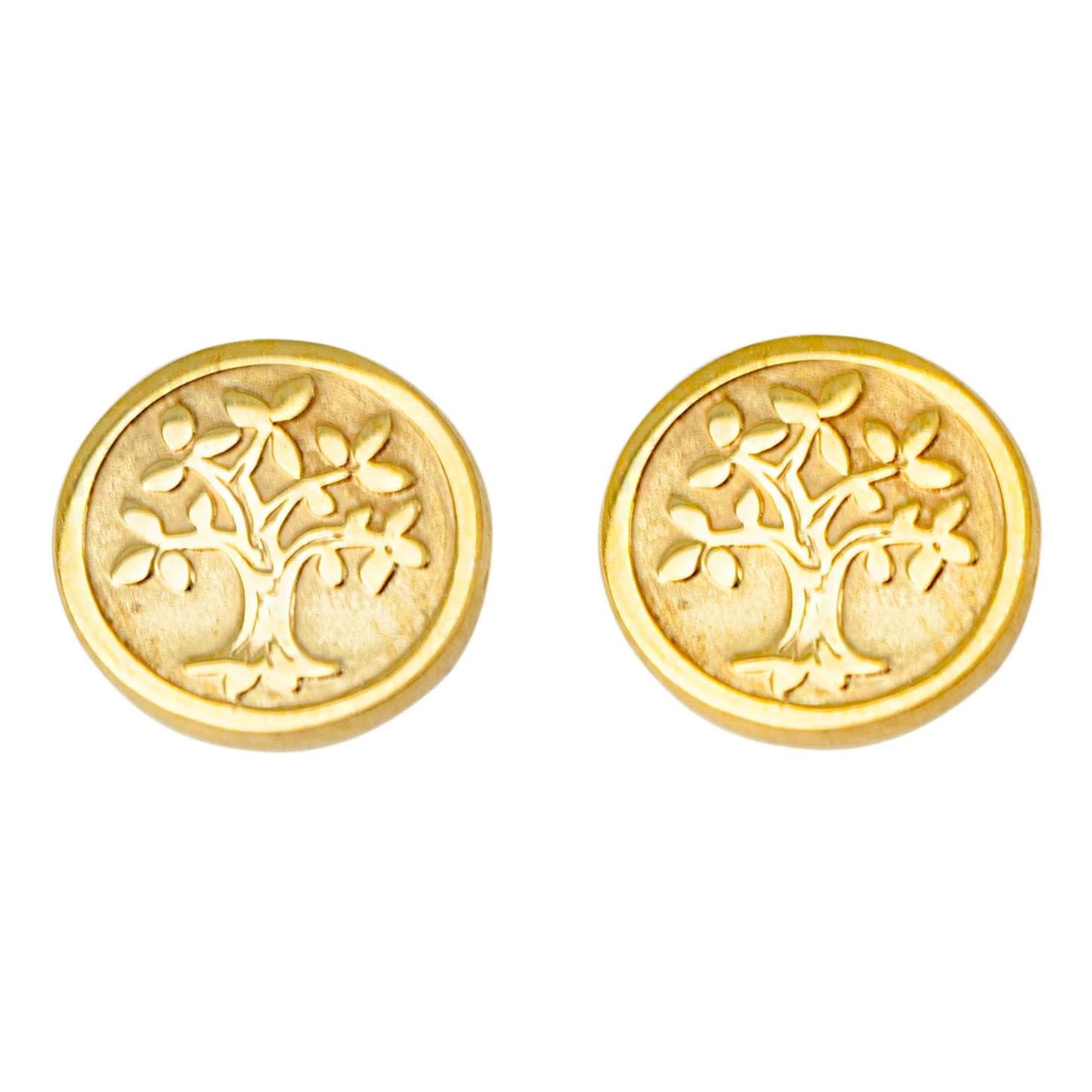 Boucles D'oreilles Arbres De Vies - Puces - Or Jaune 9ct 3 Boucles D'oreilles Arbres De Vies - Puces - Or Jaune 9ct