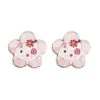Boucles D'oreilles Chats Fleurs - Vis - Or Jaune 9ct