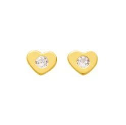 Boucles D'oreilles Coeur- Puces - Or Jaune 18ct 6 Boucles D'oreilles Coeur- Puces - Or Jaune 18ct -Mikado Soldes Magasin boucle oreille coeur puce R 8199Z 03 product