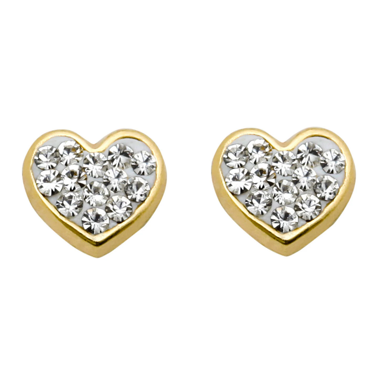 Boucles D'oreilles Coeur - Vis - Or Jaune 9ct 3 Boucles D'oreilles Coeur - Vis - Or Jaune 9ct