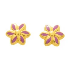 Boucles D'oreilles Fleurs - Vis - Or Jaune 18ct