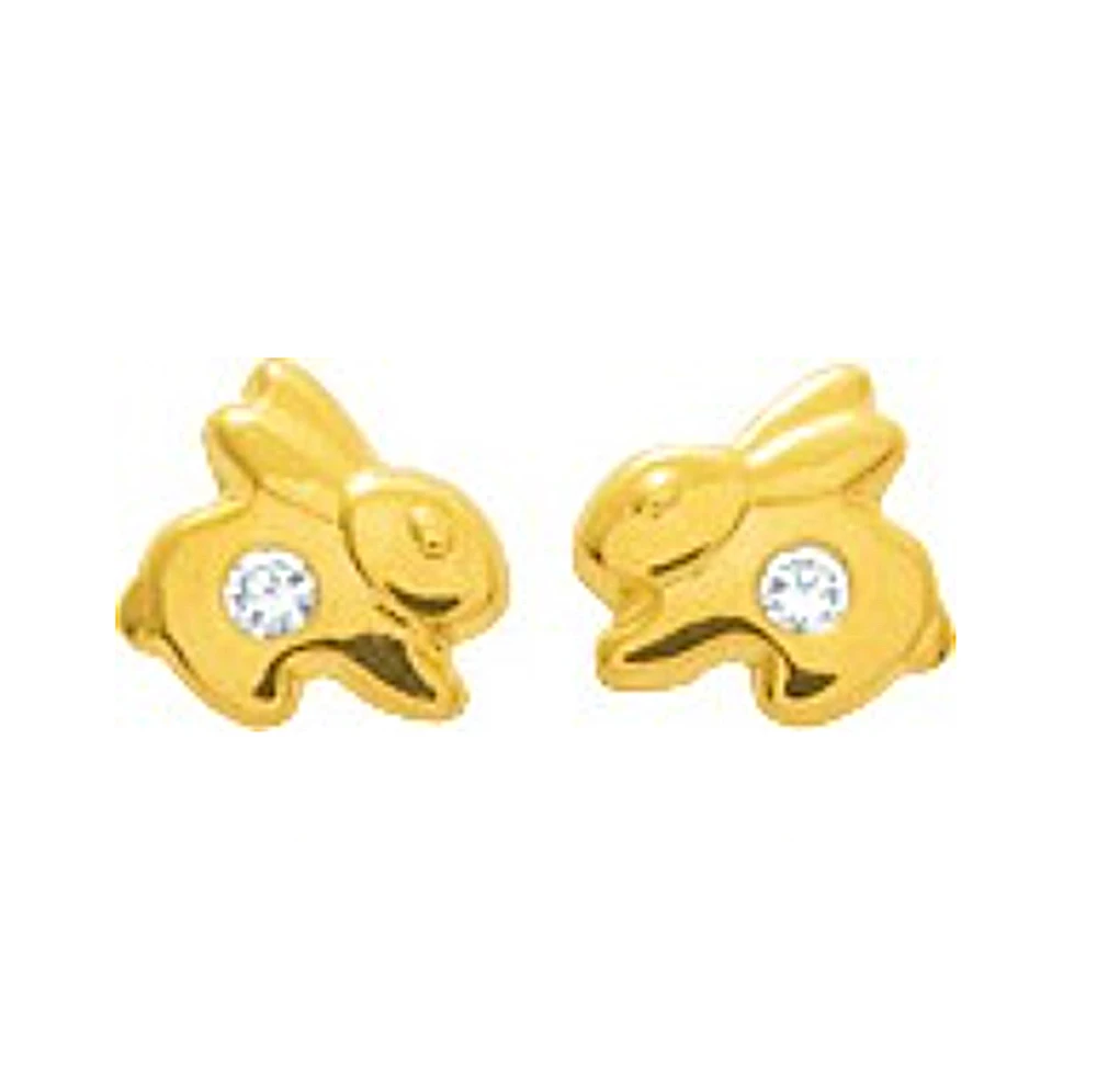 Boucles D'oreilles Lapin - Puces - Or Jaune 18ct 3 Boucles D'oreilles Lapin - Puces - Or Jaune 18ct