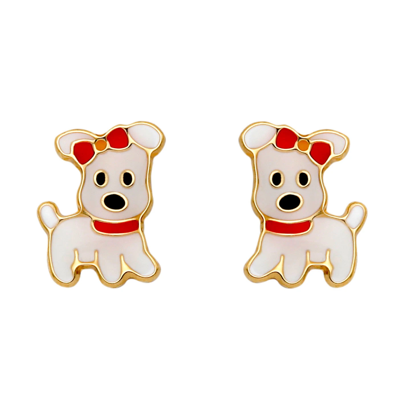 Boucles D'oreilles Chiens - Vis - Or Jaune 18ct 3 Boucles D'oreilles Chiens - Vis - Or Jaune 18ct