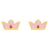 Boucles D'oreilles Couronne Rose - Vis - Or Jaune 18ct -Mikado Soldes Magasin boucles oreilles couronne rose product