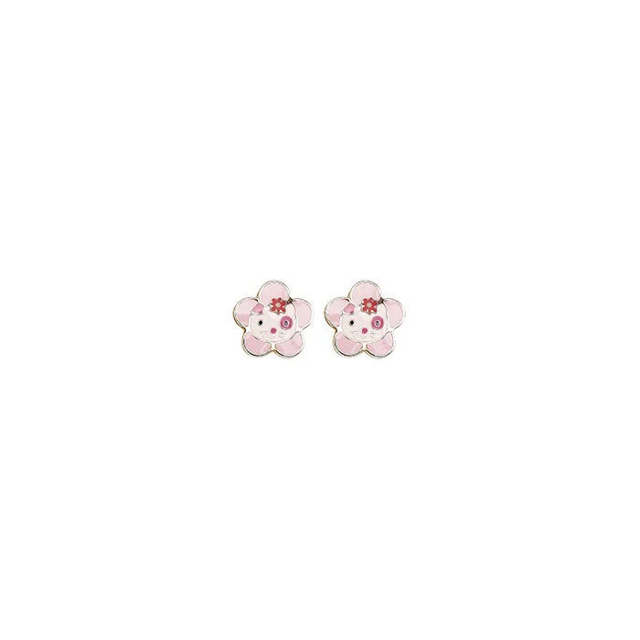Boucles D'oreilles Chats Fleurs - Vis - Or Jaune 9ct 4 Boucles D'oreilles Chats Fleurs - Vis - Or Jaune 9ct – Image 2