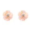 Boucles D'oreilles Fleurs Roses Oxyde - Vis - Or Jaune 9ct & Nacre -Mikado Soldes Magasin boucles oreilles fleurs nacre rose product
