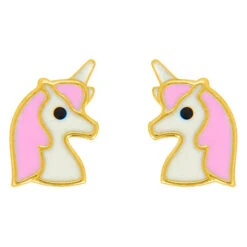 Boucles D'oreilles Licorne - Vis - Or Jaune 18ct