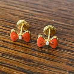 Boucles D'oreilles Noeuds - Vis - Or Jaune 9ct -Mikado Soldes Magasin boucles oreilles noeuds or jaune product