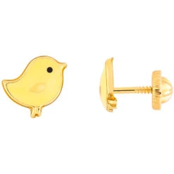 Boucles D'oreilles Poussins - Vis - Or Jaune 9ct -Mikado Soldes Magasin boucles oreilles oiseau S12 28005 product