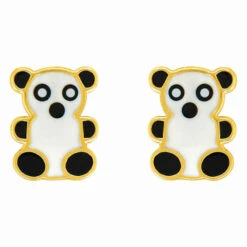 Boucles D'oreilles Panda - Vis - Or Jaune 9ct