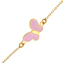 Bracelet Papillon Rose - Or Jaune 9ct
