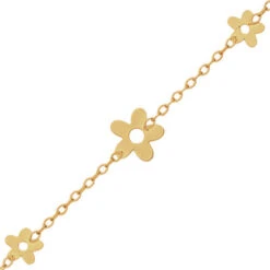 Bracelet Enfant Fleurs - Or Jaune 18ct