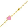 Bracelet Coeur Rose Et Boule - Or Jaune 9ct -Mikado Soldes Magasin bracelet enfant couer 497141 00 2 product