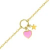 Bracelet Coeur Rose Et Son étoile - Or Jaune 9ct -Mikado Soldes Magasin bracelet enfant etoile coeur 497139 00 1 product