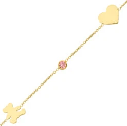 Bracelet Aux Coeurs LuluCastagnette - Or Jaune 9ct