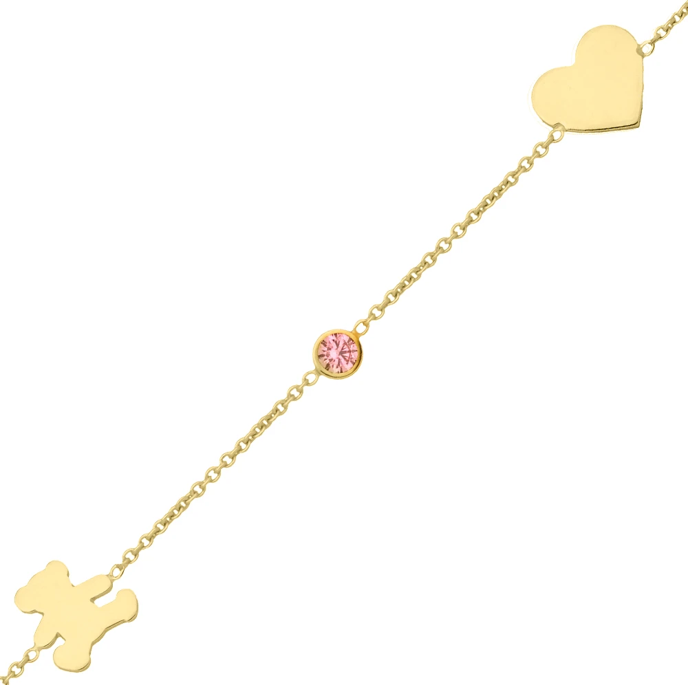 Bracelet Aux Coeurs LuluCastagnette - Or Jaune 9ct 3 Bracelet Aux Coeurs LuluCastagnette - Or Jaune 9ct