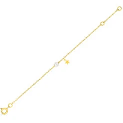 Bracelet Perle Avec étoile - Or Jaune 9ct 5 Bracelet Perle Avec étoile - Or Jaune 9ct -Mikado Soldes Magasin bracelets enfants perle 497129 P0 product