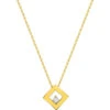 Collier Chaine & Pendentif Losange - Diamant & Or Jaune 18ct -Mikado Soldes Magasin collier carre orjaune product