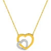 Collier Chaine Coeur Double - Diamant & Or Jaune 18ct -Mikado Soldes Magasin collier coeurs diamants product