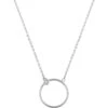 Collier Pendentif Design Cercle - Diamant & Or Blanc 9ct -Mikado Soldes Magasin collier rond orblanc diamant product