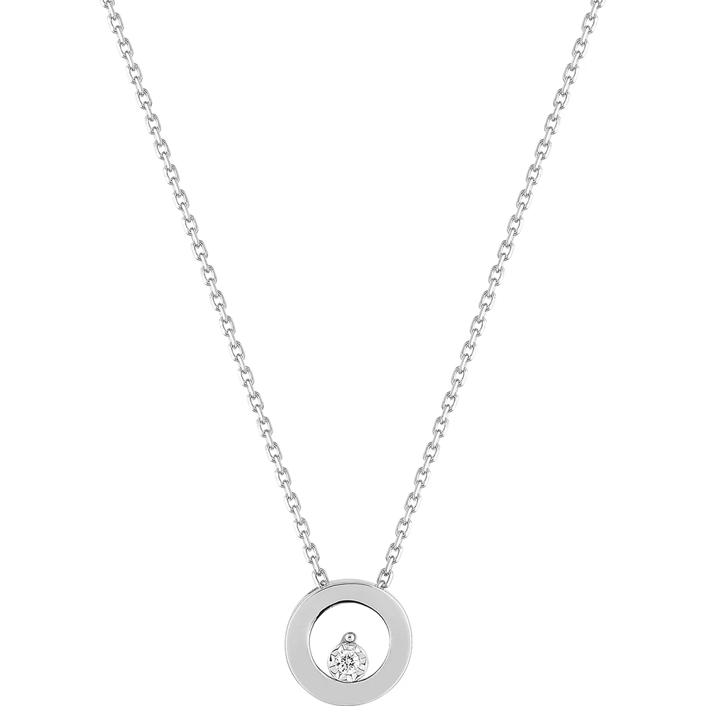 Collier Pendentif Ajouré - Diamant & Or Blanc 9ct 3 Collier Pendentif Ajouré - Diamant & Or Blanc 9ct