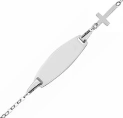 Gourmette Bébé Croix - Or Blanc 18ct