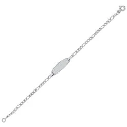 Gourmette Bébé Chaîne Alternée - Or Blanc 18ct -Mikado Soldes Magasin gourmette bapteme 013757 product