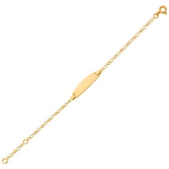 Gourmette Bébé Cheval Alt Ovale - Or Jaune 9ct -Mikado Soldes Magasin gourmette bapteme 028548 product