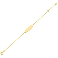 Gourmette Bébé Forçat Ovale - Or Jaune 9ct -Mikado Soldes Magasin gourmette bapteme 9KFR30BD7 product