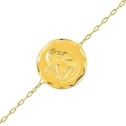 Gourmette Enfant Ange Ciselée - Or Jaune 9ct