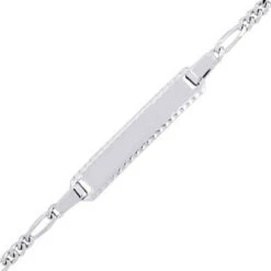 Gourmette Bébé Cheval Alterné Triple - Or Blanc 18ct