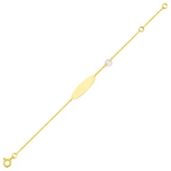 Gourmette Bébé Perle - Or Jaune 18ct -Mikado Soldes Magasin gourmette bapteme perle 9KFR30BD9 product 1
