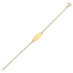 Gourmette Bébé Perles - Or Jaune 18ct -Mikado Soldes Magasin gourmette bapteme perles 027348 product