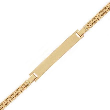 Gourmette Bébé Forçat 2 Rangs - Or Jaune 18ct 3 Gourmette Bébé Forçat 2 Rangs - Or Jaune 18ct
