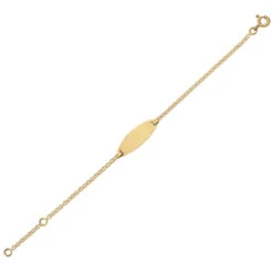 Gourmette Bébé Marine Battue - Or Jaune 18ct -Mikado Soldes Magasin gourmette bebe 027344 product